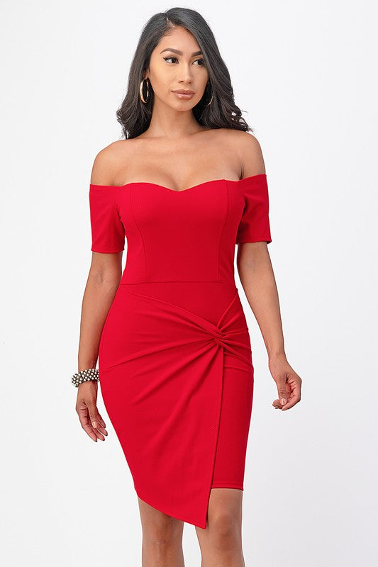 Front Twist Bodycon Dress