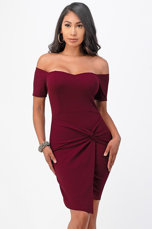 Front Twist Bodycon Dress