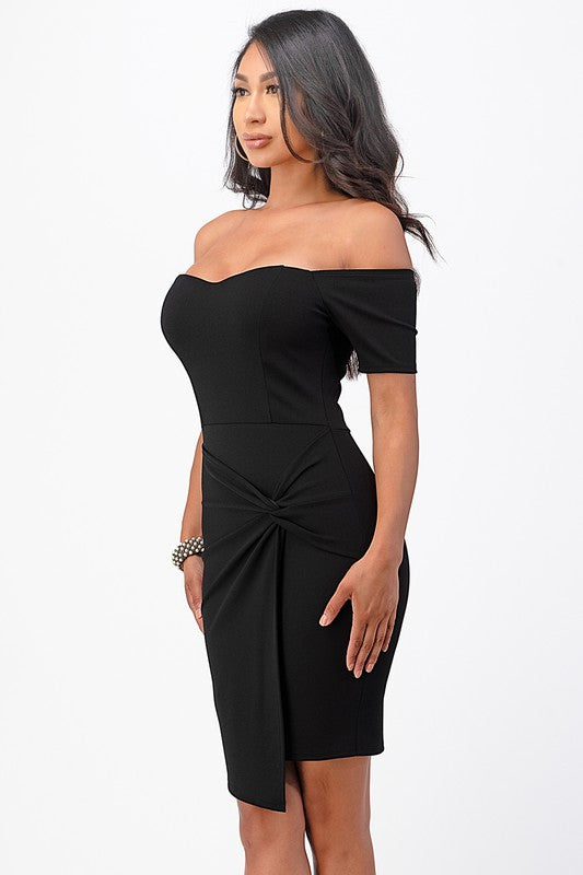 Front Twist Bodycon Dress