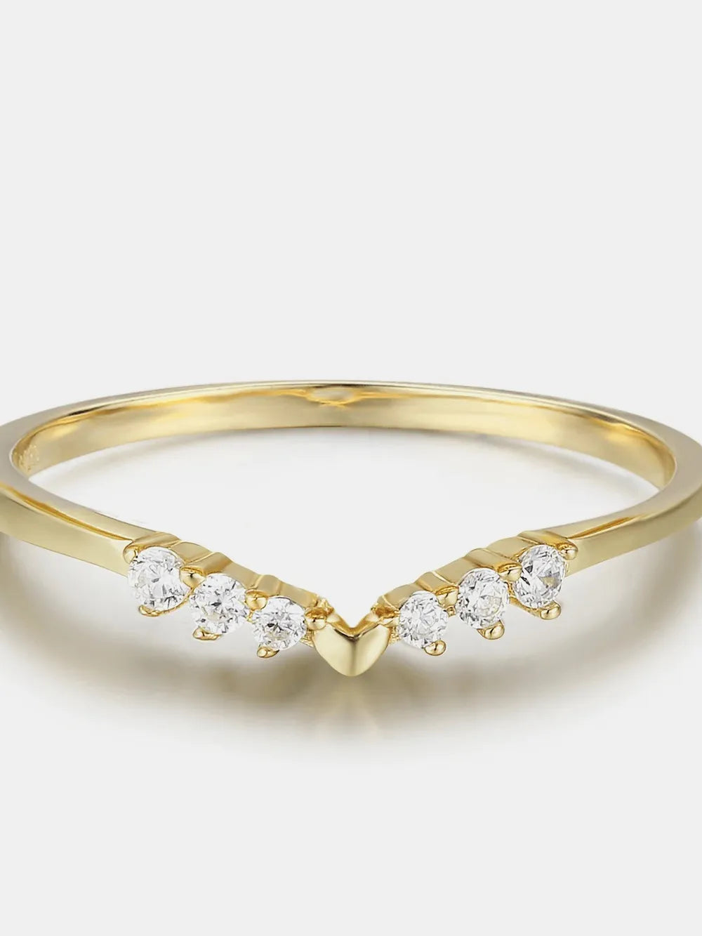 Sterling Silver Inland Zircon Ring in Gold - women's ring