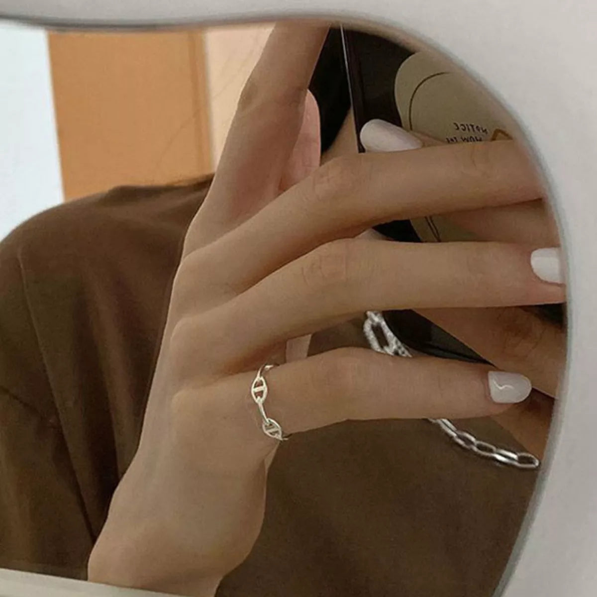Sterling Silver Geometric Ring - alternate ring view