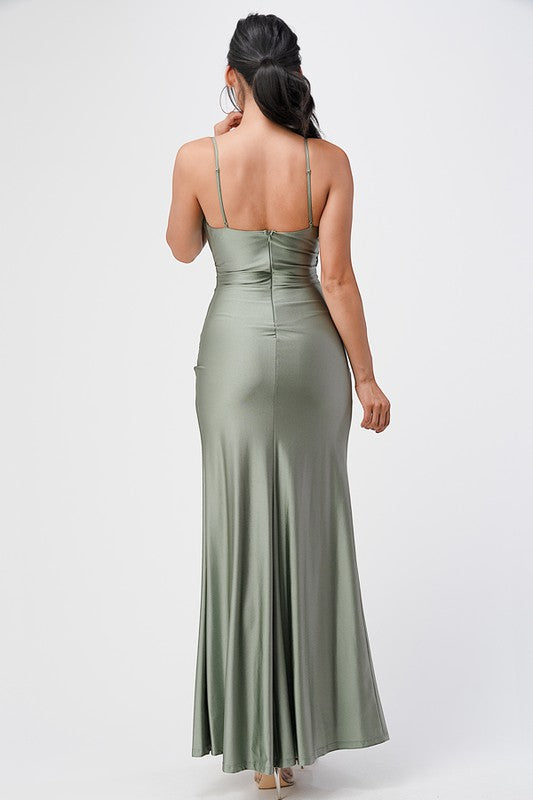 Tara Pleat Overlap Gown
