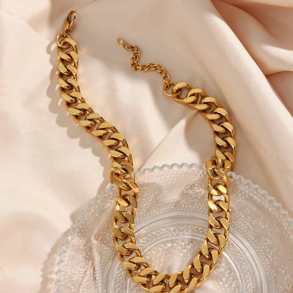 18K Gold-Plated Chain Necklace - alternate necklace view