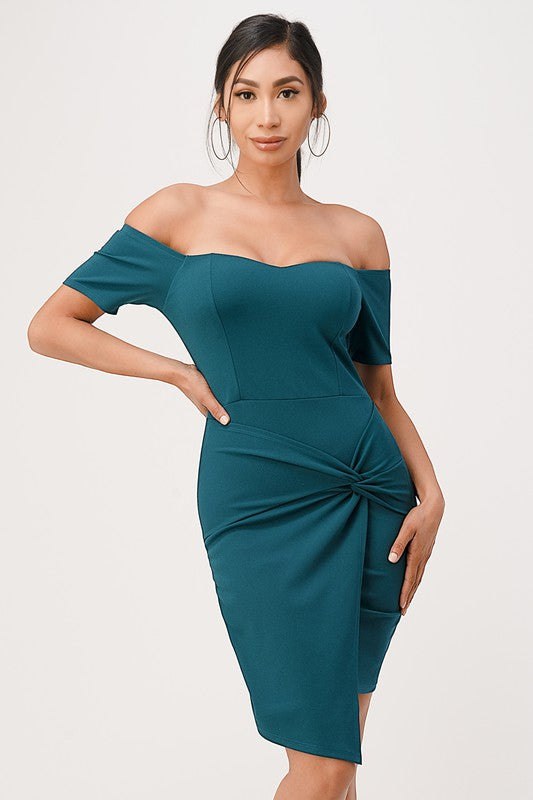 Front Twist Bodycon Dress