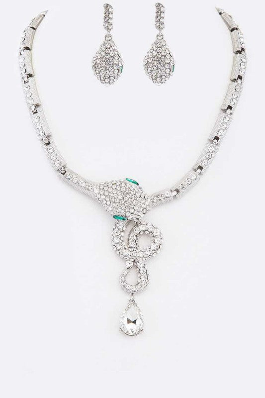 Crystal Wrap Snake Necklace Set