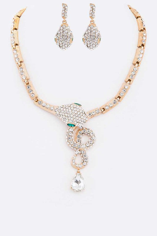 Crystal Wrap Snake Necklace Set