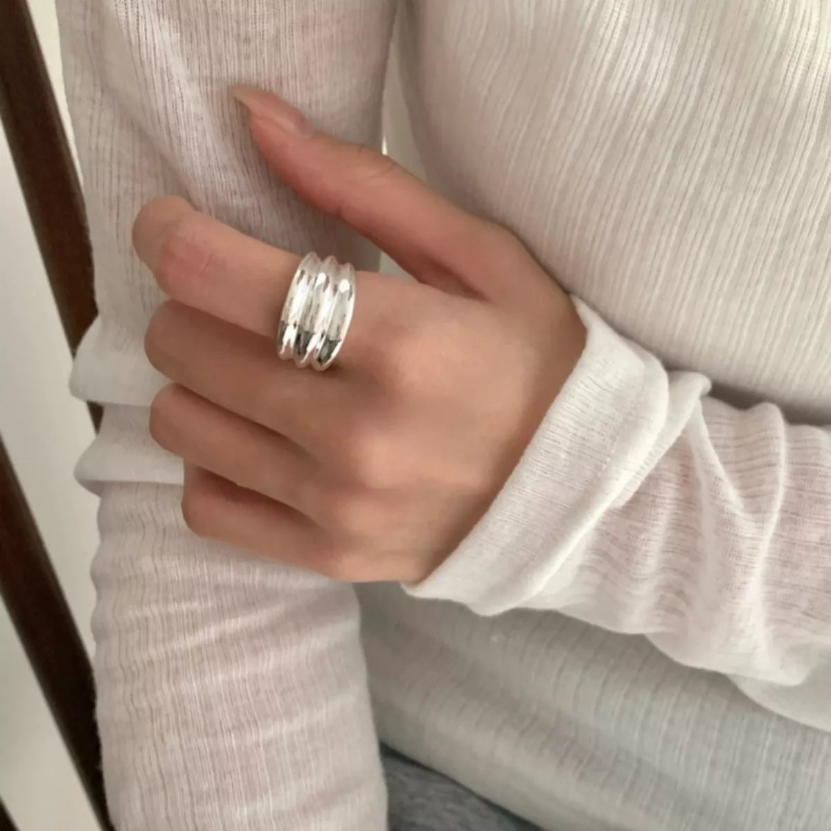 Sterling Silver Open Ring in Silver - women's open ring