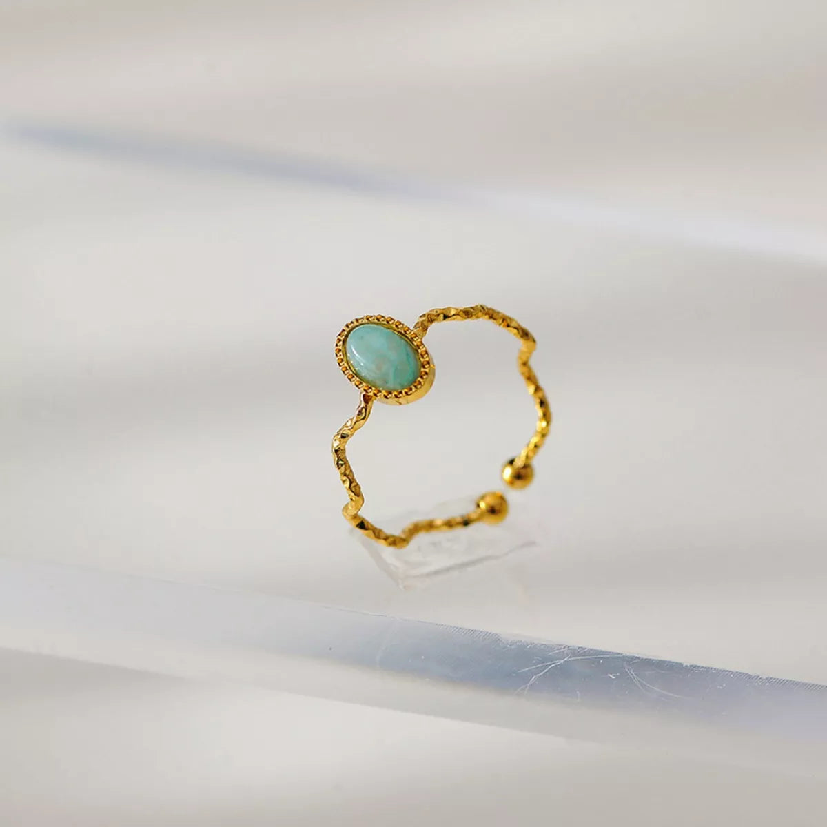 18K Gold-Plated Wave Open Ring - alternate ring view