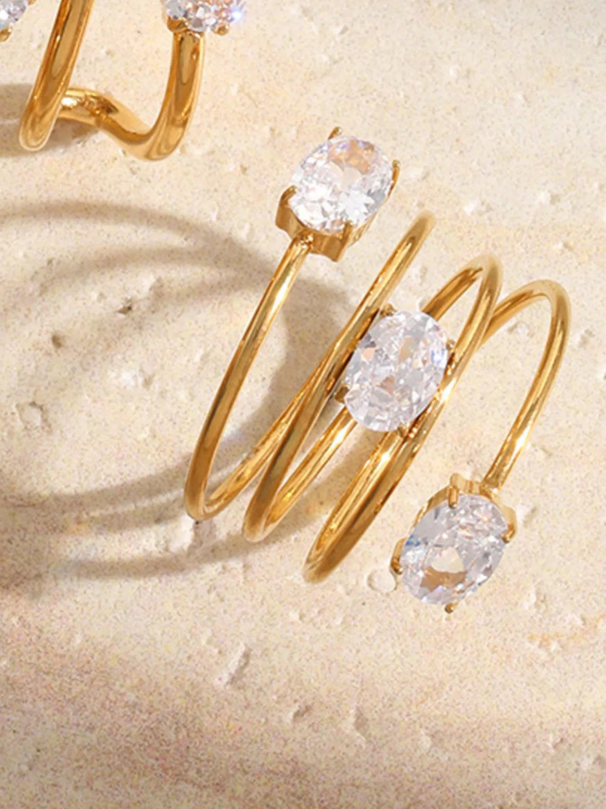 Triple-Layer Oval Open Ring - alternate ring view