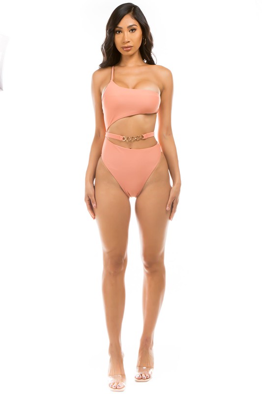 One Shoulder Cutout One Piece