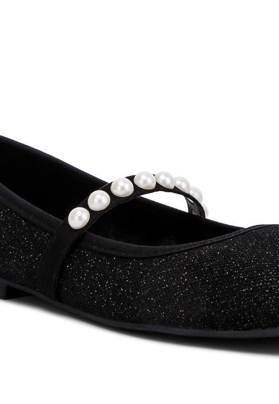 Pearl Strap Ballerina Flats