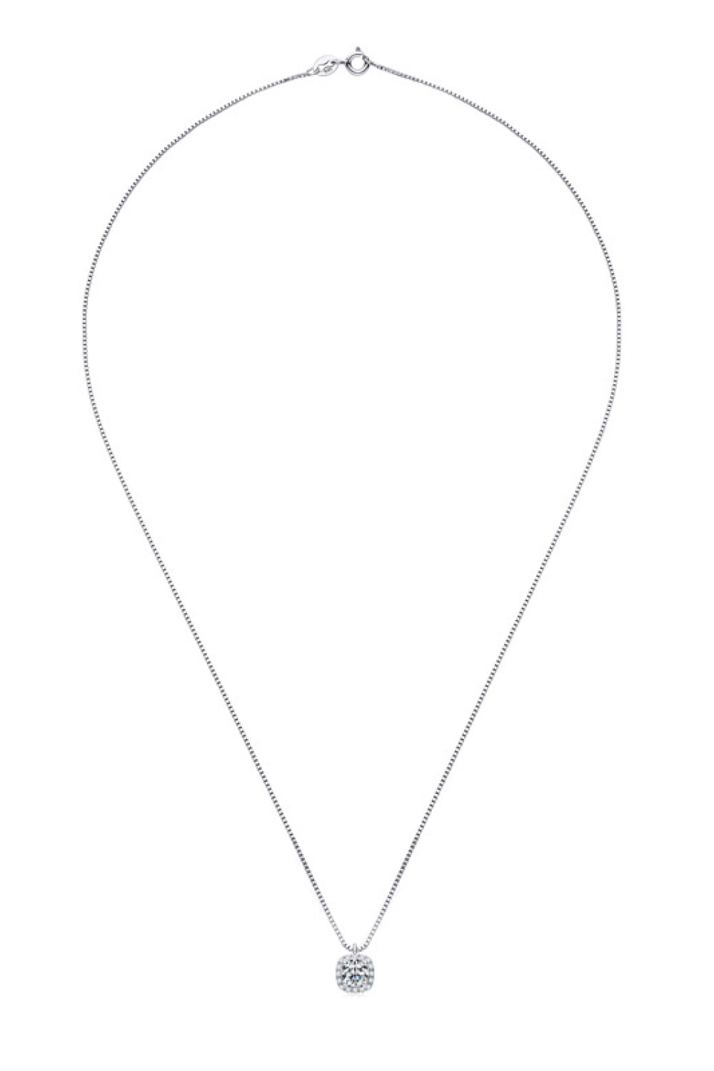 Moissanite Pendant Platinum-Plated Necklace - alternate necklace view