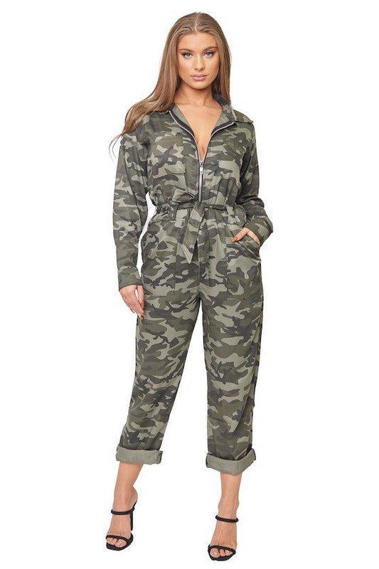 Camo Denim Jumpsuit