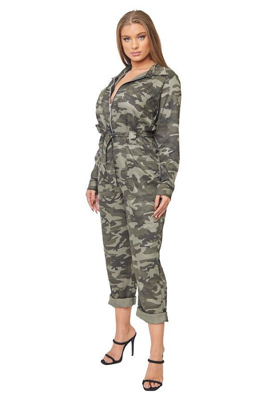 Camo Denim Jumpsuit