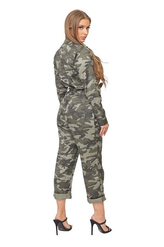 Camo Denim Jumpsuit