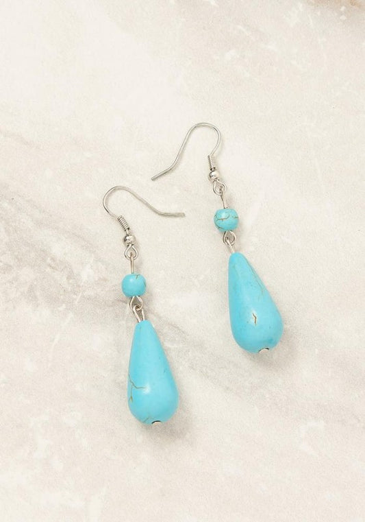 Marble Dangling Teardrop Earrings