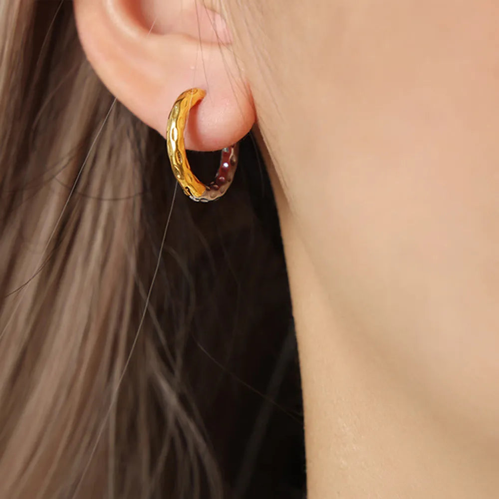 18K Gold-Plated Huggie Earrings - alternate earring view