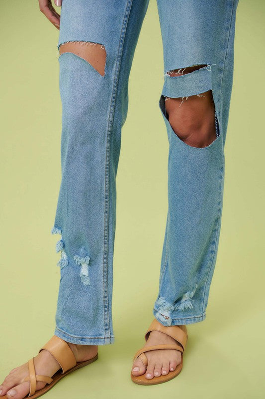 Straight-Leg High Rise Jeans