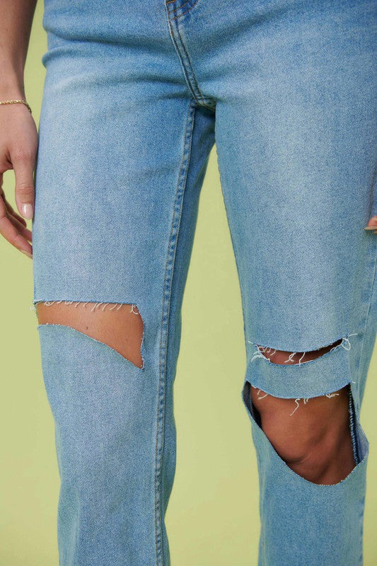 Straight-Leg High Rise Jeans