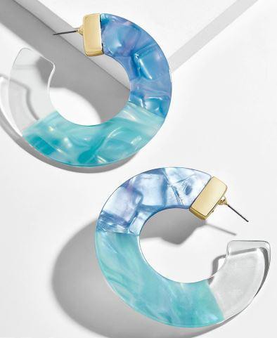 Resin Ombre Hoop Earrings