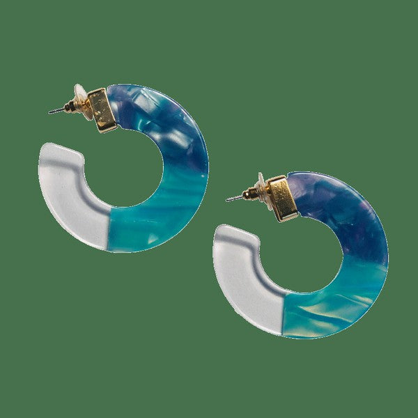 Resin Ombre Hoop Earrings