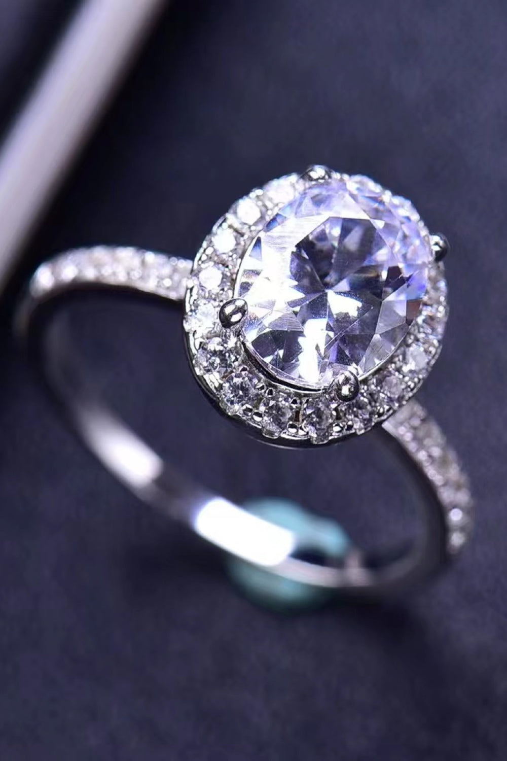 2 Carat Moissanite Platinum-Plated Ring in White - women's ring