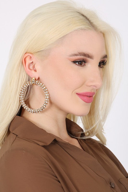 Large Crystal Hoop Earrings