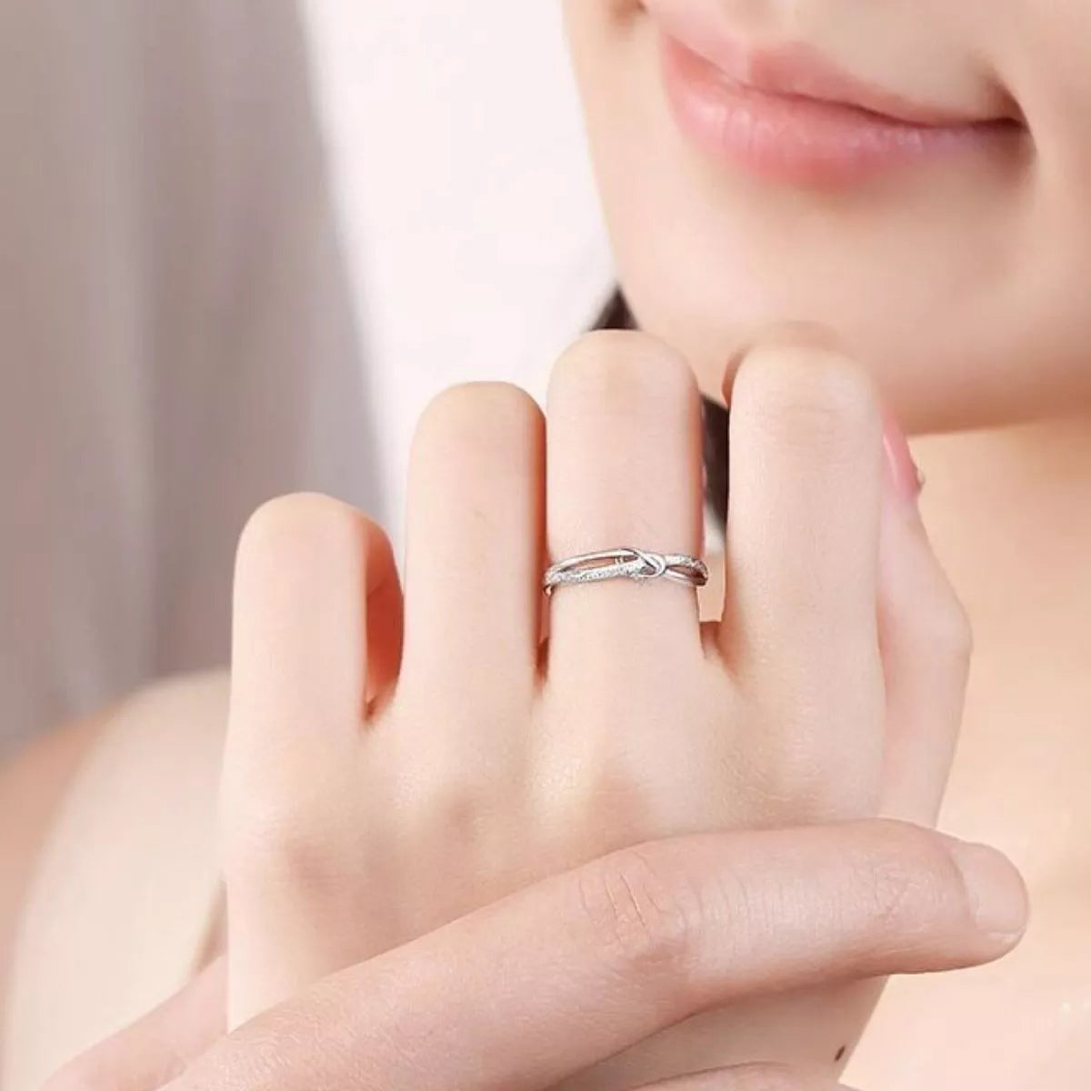 Sterling Silver Knot Ring - alternate ring view