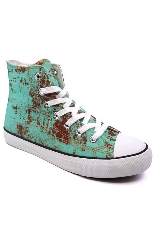 High Top Canvas Sneakers with a lace-up design, featuring a high top for added support and a secure fit. Perfect for casual outfits, these sneakers combine comfort and style. Free shipping on all orders. Shop now!