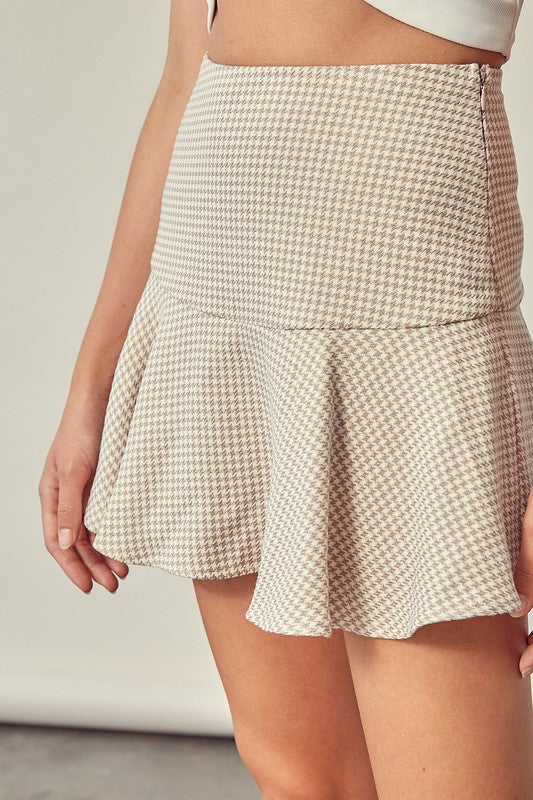 Checkered Skort Skirt