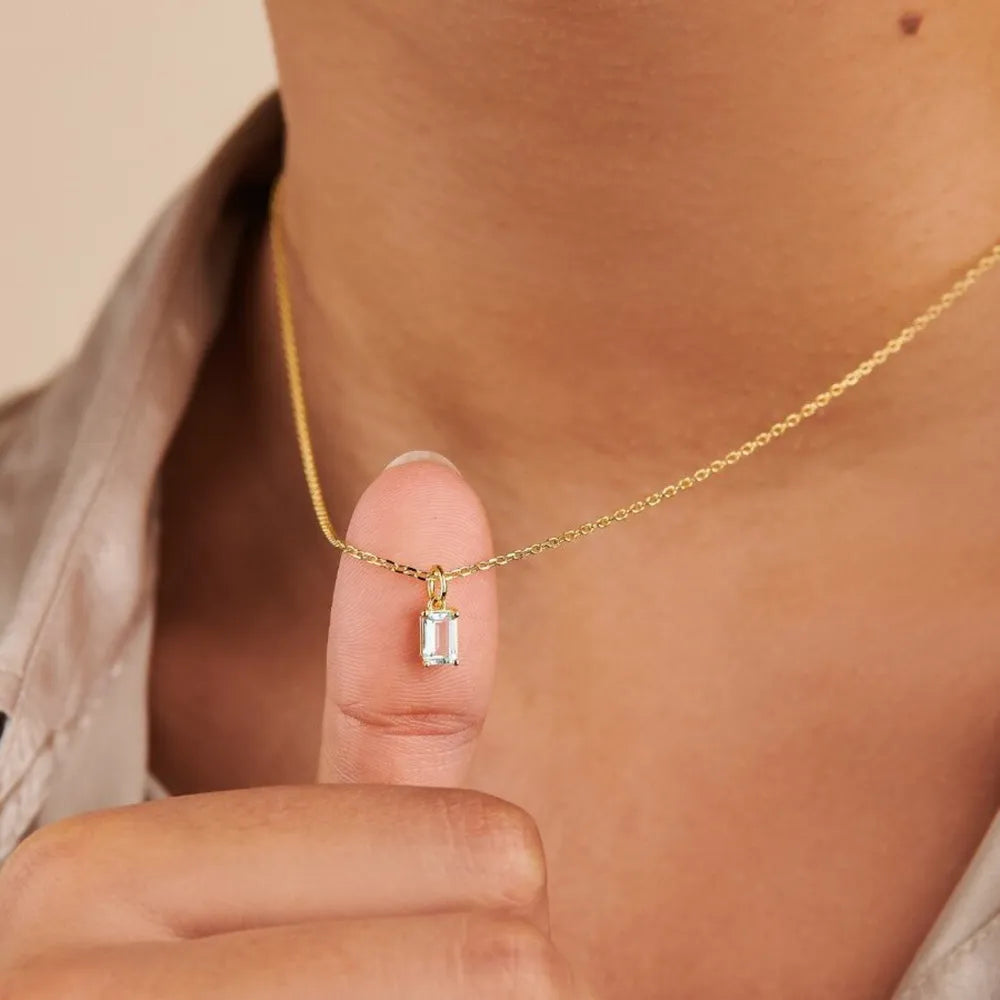 Titanium Steel Inlaid Zircon Pendant Necklace in Style D - women's pendant necklace