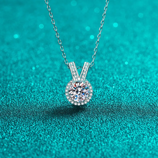 1 Carat Moissanite Rabbit Ears Shape Pendant Necklace in Silver - women's pendant necklace