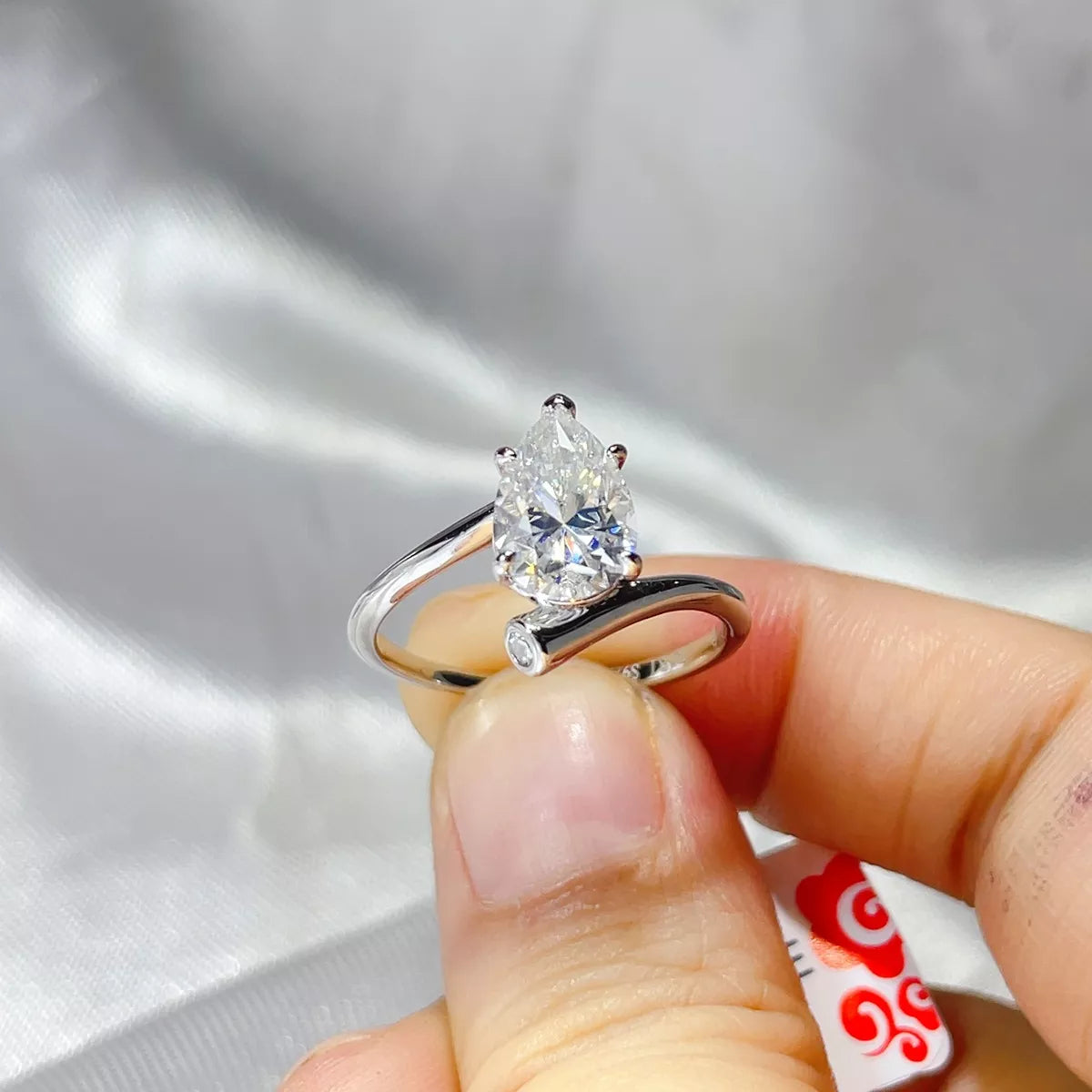 2 Carat Sterling Silver Moissanite Ring in Silver - women's ring