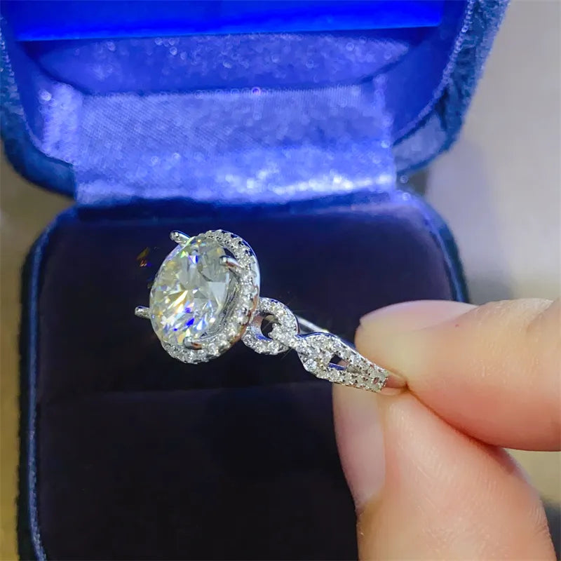 3 Carat Sterling Silver Moissanite Ring in Silver - women's ring