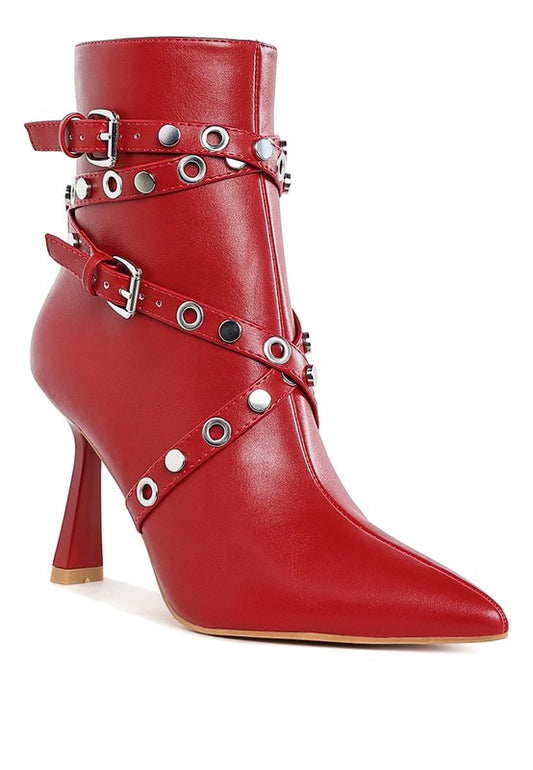 Eyelets Harness Ankle Boots