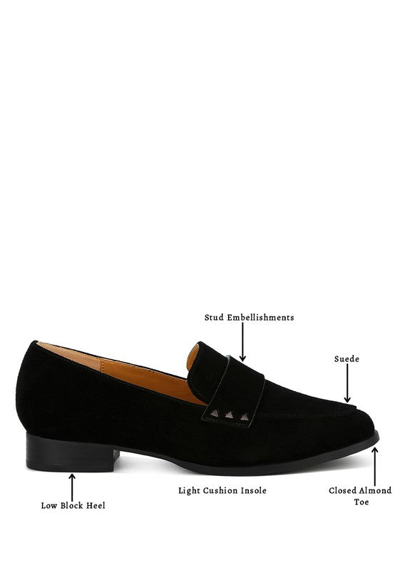 Studded Suede Loafers