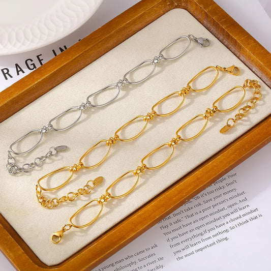 Titanium Steel Chain Bracelet in Gold - women's chain bracelet
