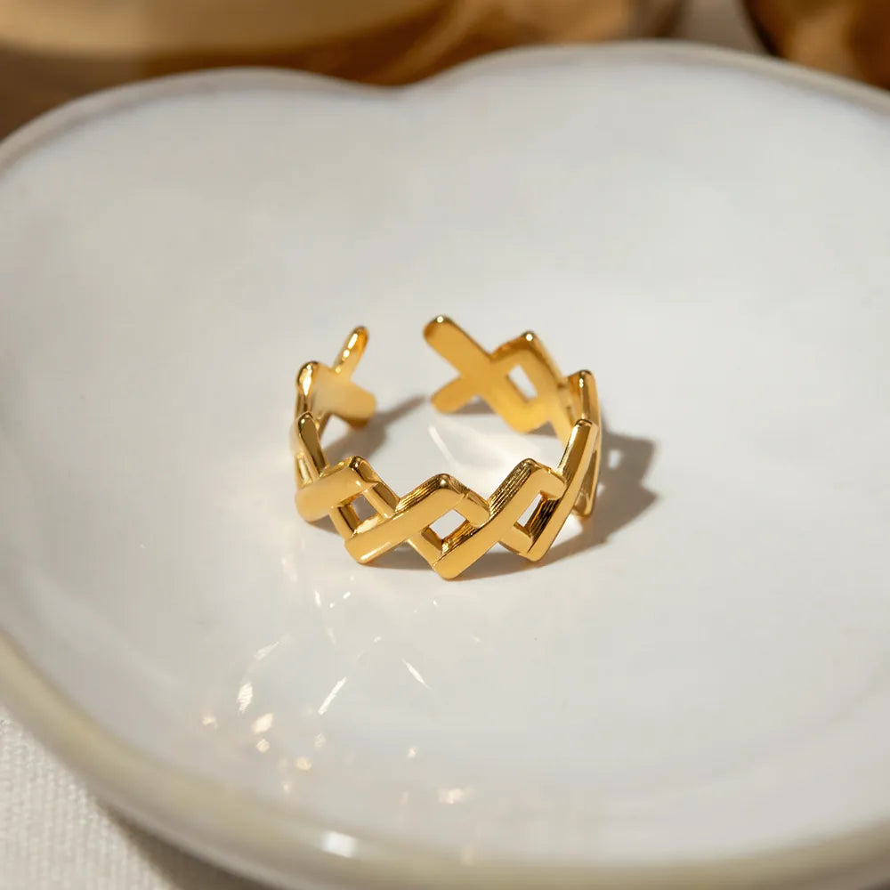 Stainless Steel Cutout Open Ring - alternate ring view