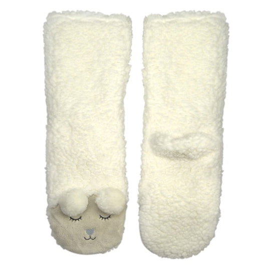 Stay cozy and comfortable with Sheepish Slipper Socks. Lined with soft Sherpa, these socks provide ultimate warmth, while the non-skid bottom ensures extra grip on slippery floors. Perfect for lounging or gifting someone special.
