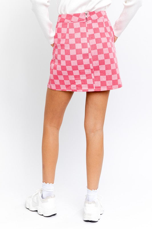 Checker Print Skirt