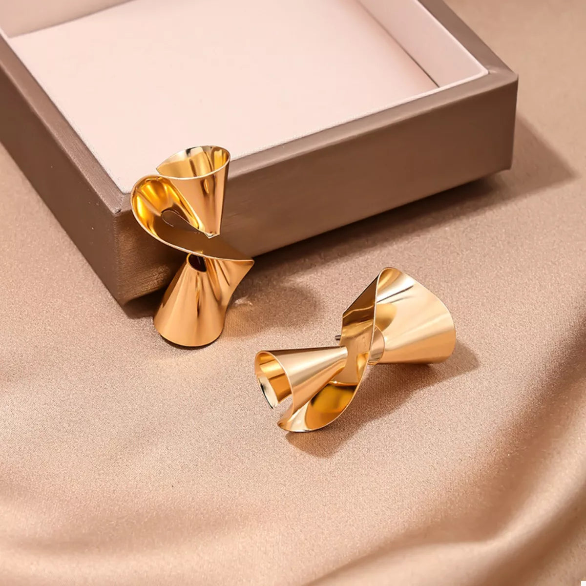 18K Gold-Plated Twist Earrings in Gold - women's earrings