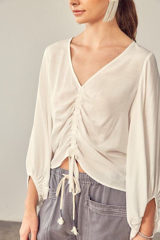 Front Shirring Top