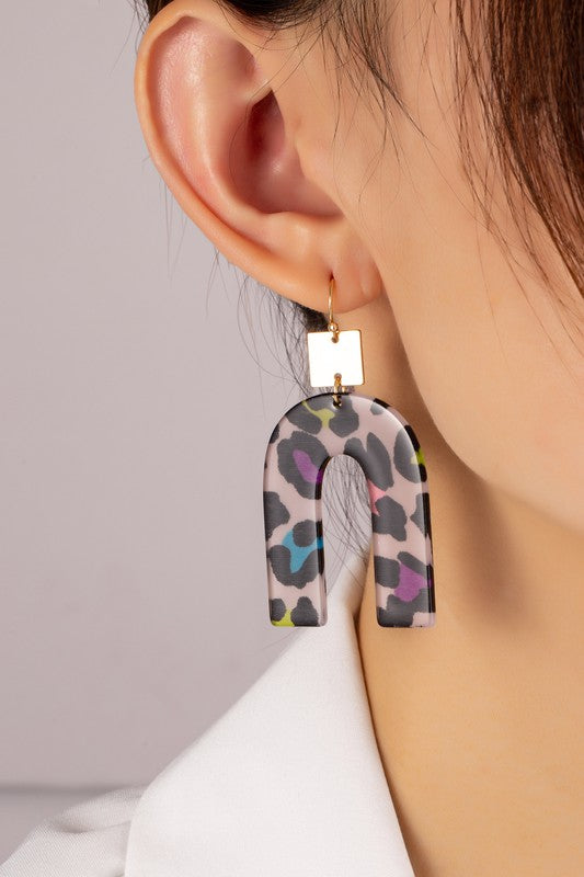 Print Arch Drop Earrings