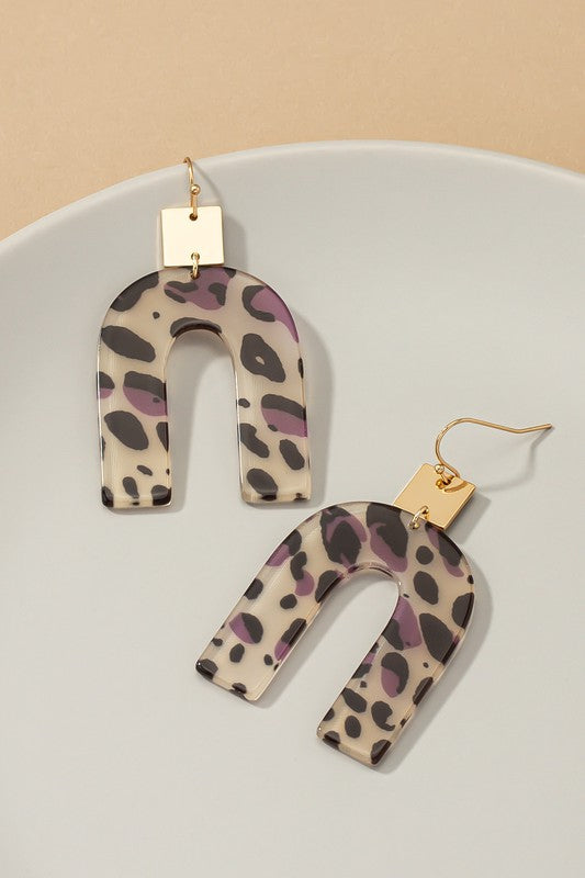 Print Arch Drop Earrings