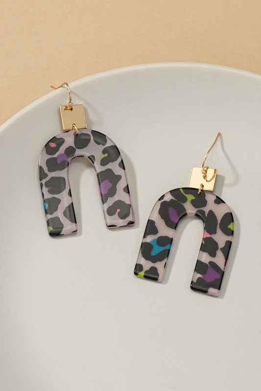 Print Arch Drop Earrings