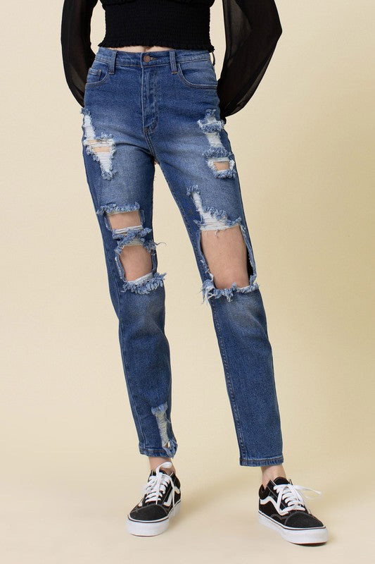 Destroyed Classic Mom Jeans
