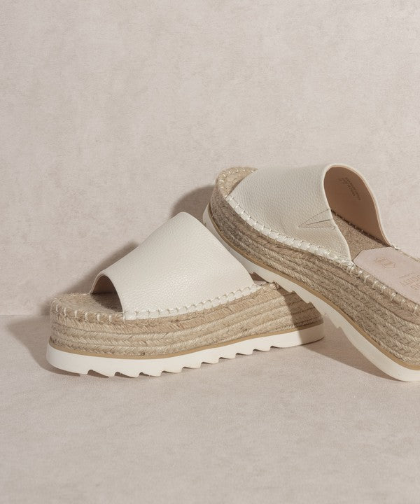 Jute Espadrille Platform Slide Sandals