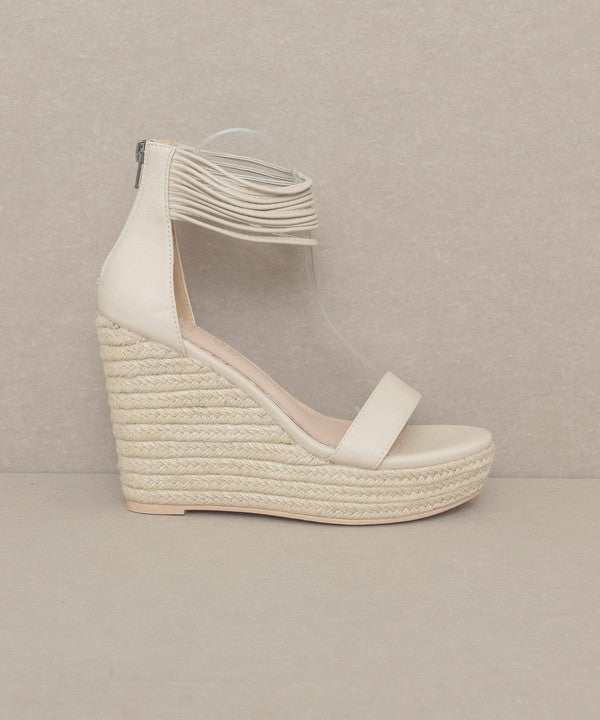 Strappy Ankle Wedge Espadrille Sandals