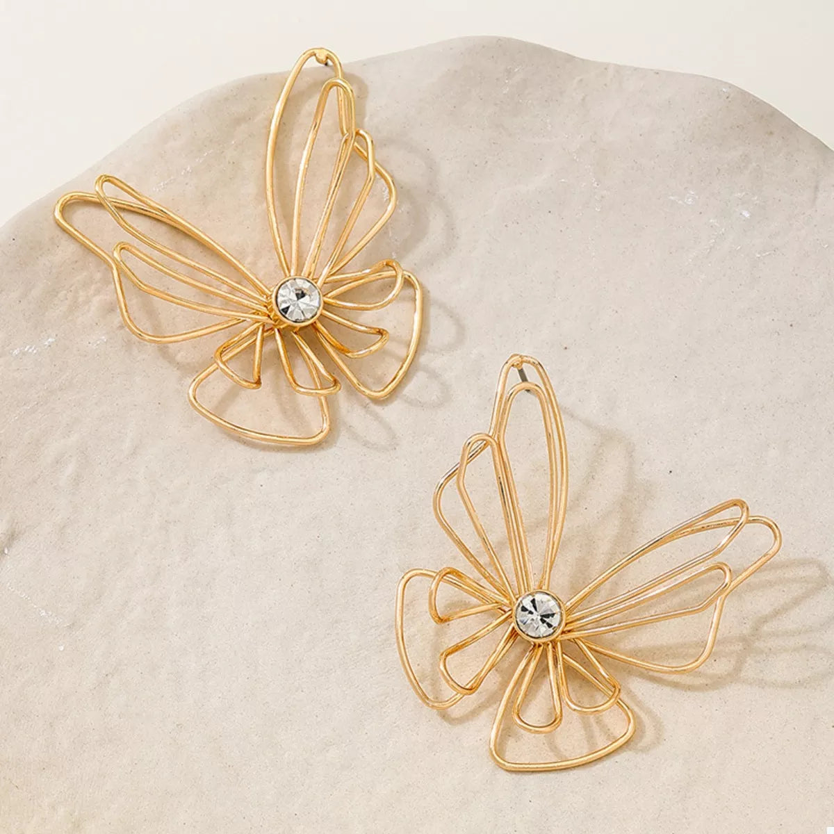 18K Gold-Plated Butterfly Earrings - alternate earring view