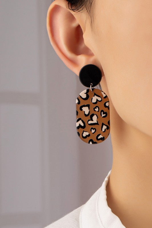 Oval Design Drop Earrings